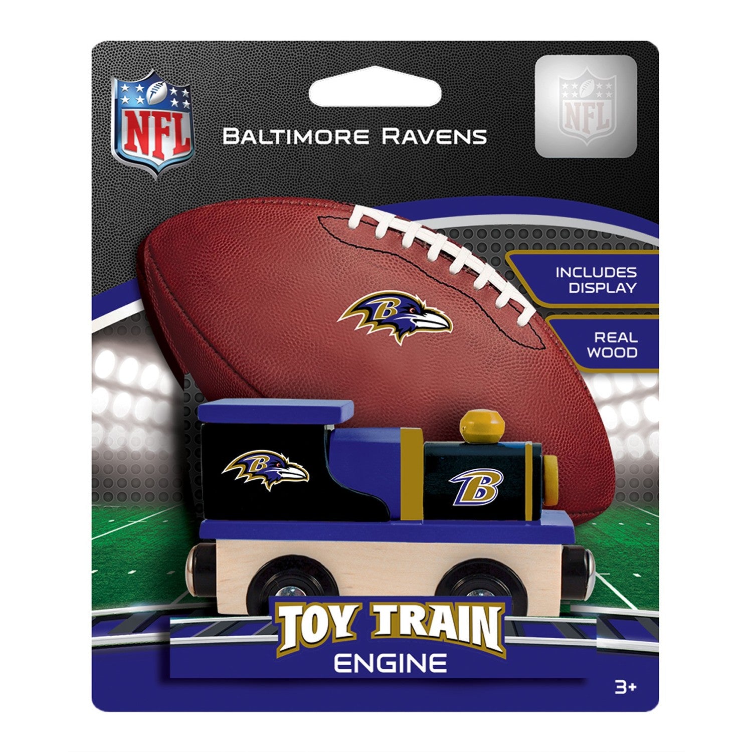 Baltimore Ravens NFL Wood Train Engine