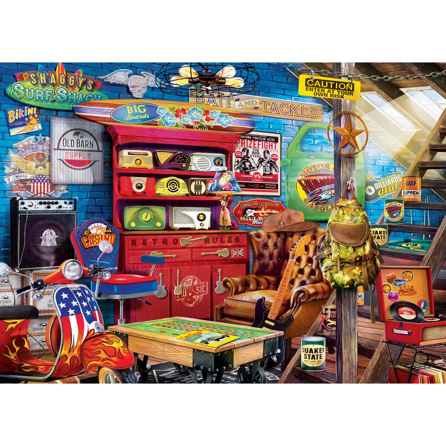 Man Caves - Retro Rules 1000 Piece Puzzle