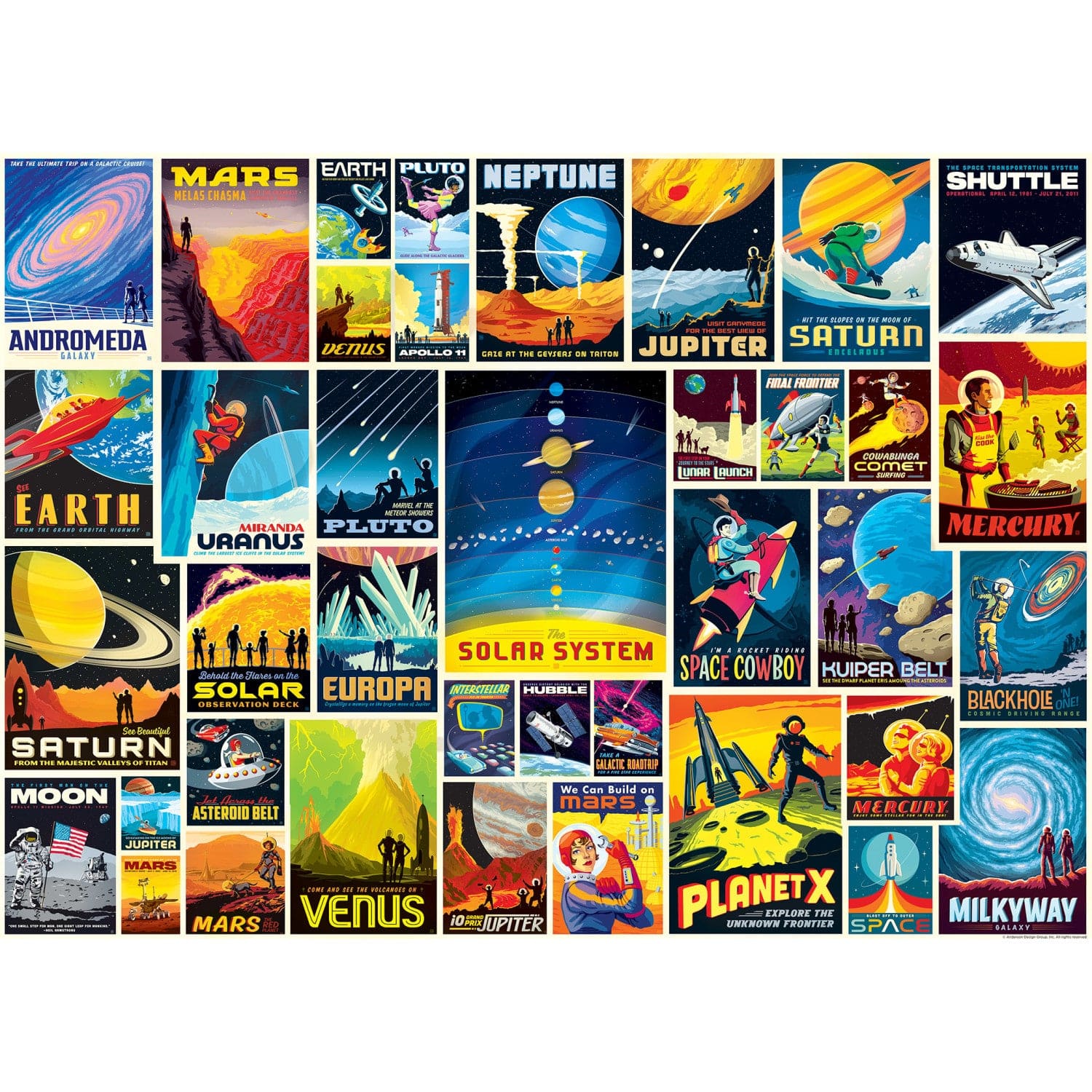 Vintage Posters - Space Travel 1000 Piece Puzzle