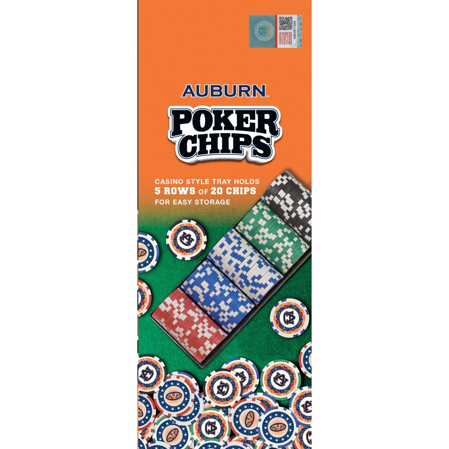 Auburn Tigers NCAA Poker Chips 100pc