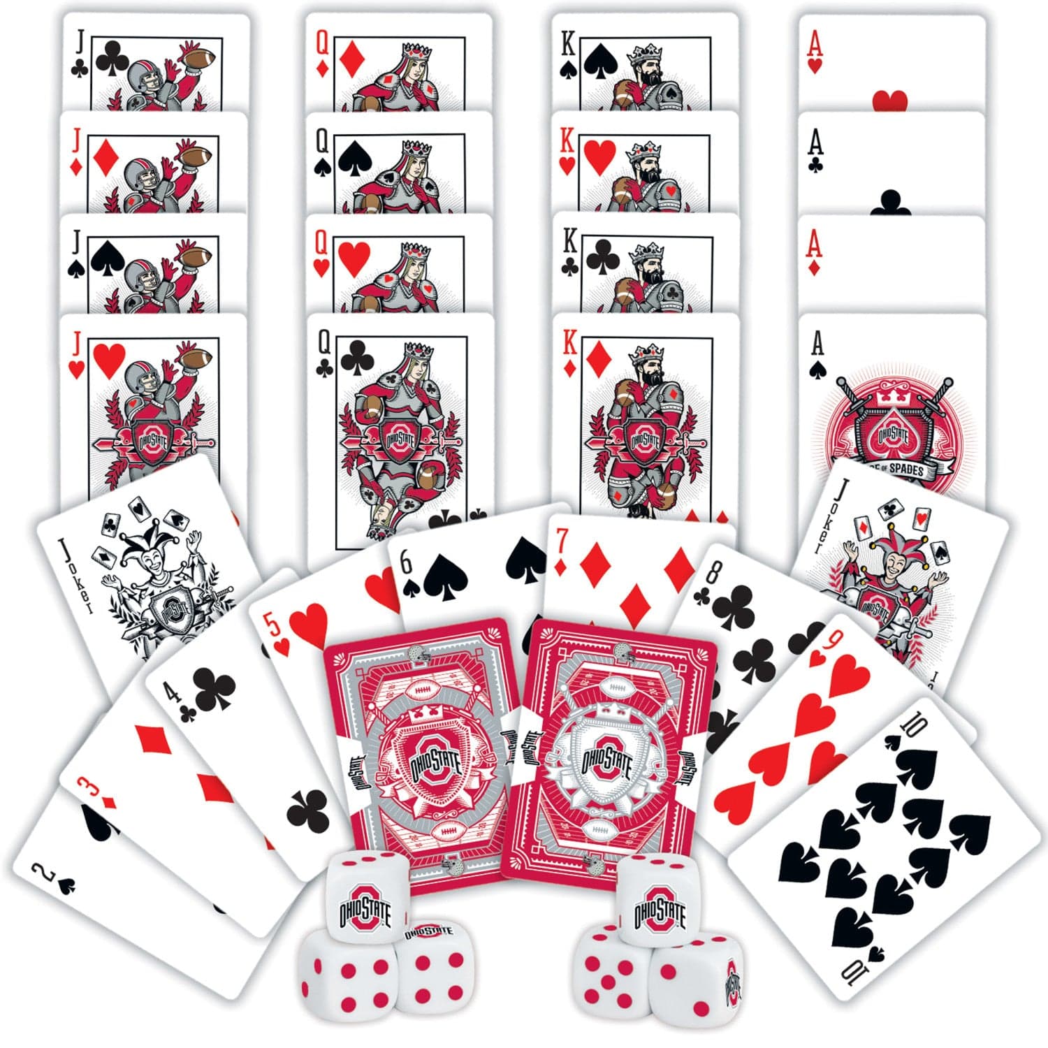 Ohio State Buckeyes NCAA 2-pack Playing Cards & Dice Set