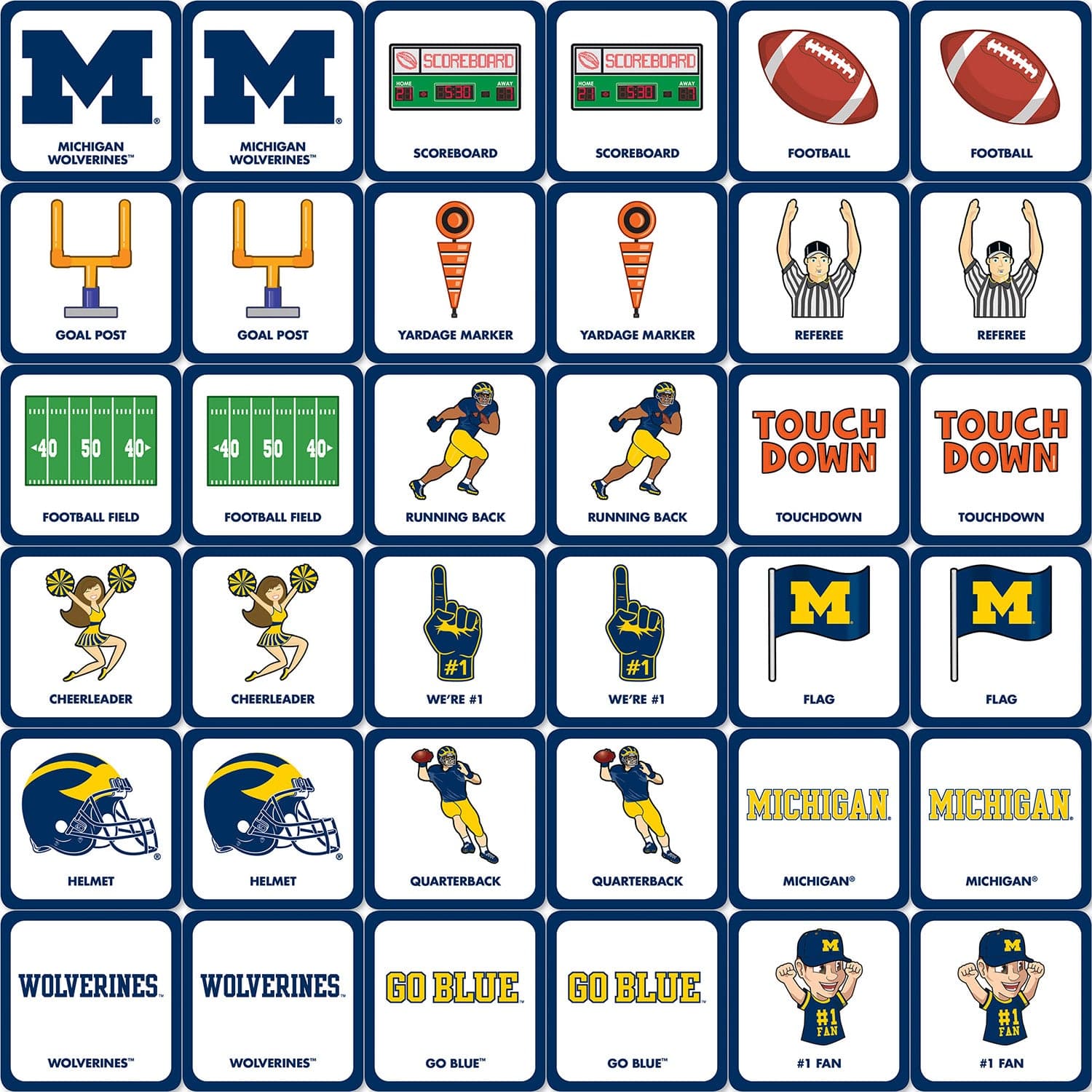 Michigan Wolverines NCAA Matching Game