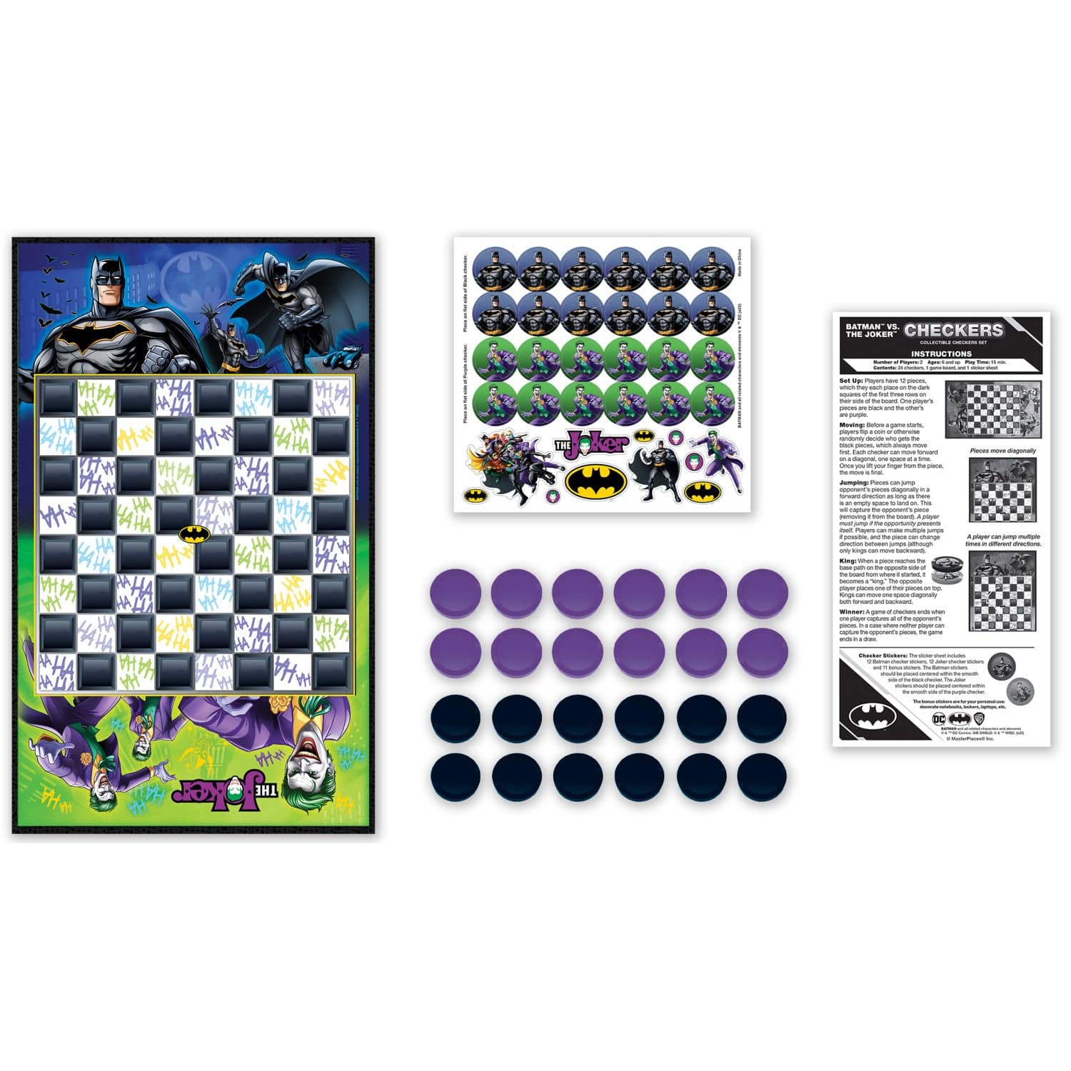 Batman vs The Joker Checkers Board Game for Kids by MasterPieces –  MasterPieces Puzzle Company INC