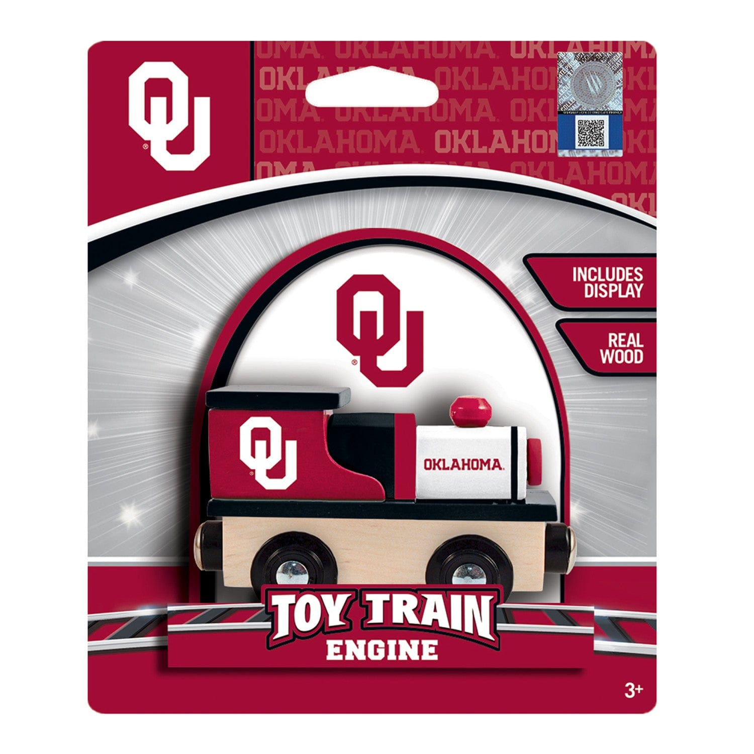 Oklahoma Sooners NCAA Wood Train Engine