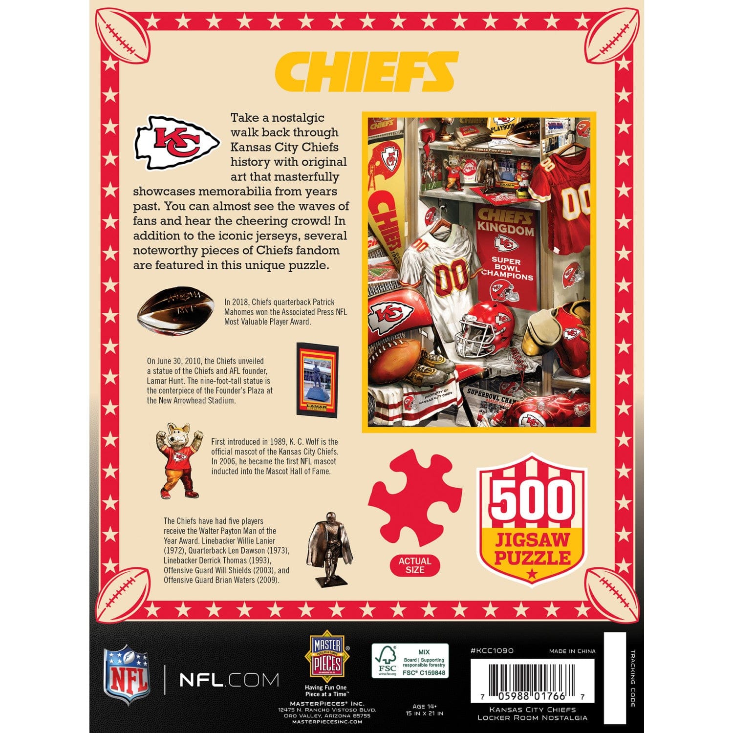 Kansas City Chiefs - Locker Room 500 Piece Jigsaw Puzzle