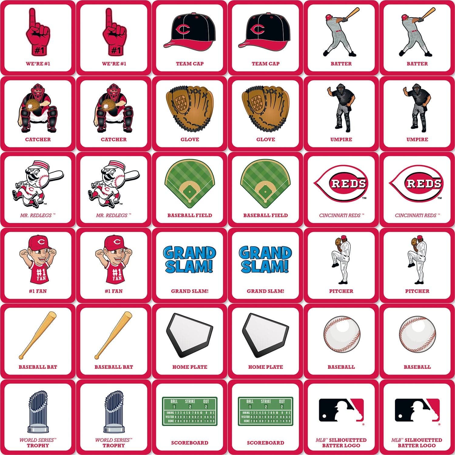 Cincinnati Reds MLB Matching Game