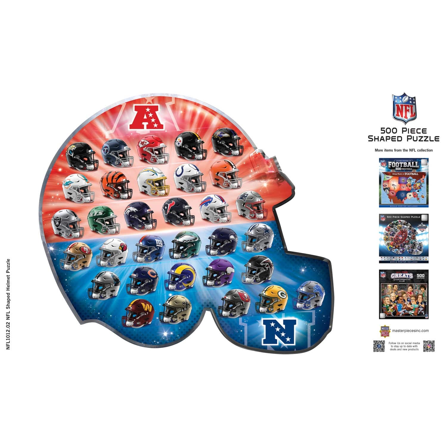 NFL - Teams Helmet 500 Piece Shaped Jigsaw Puzzle