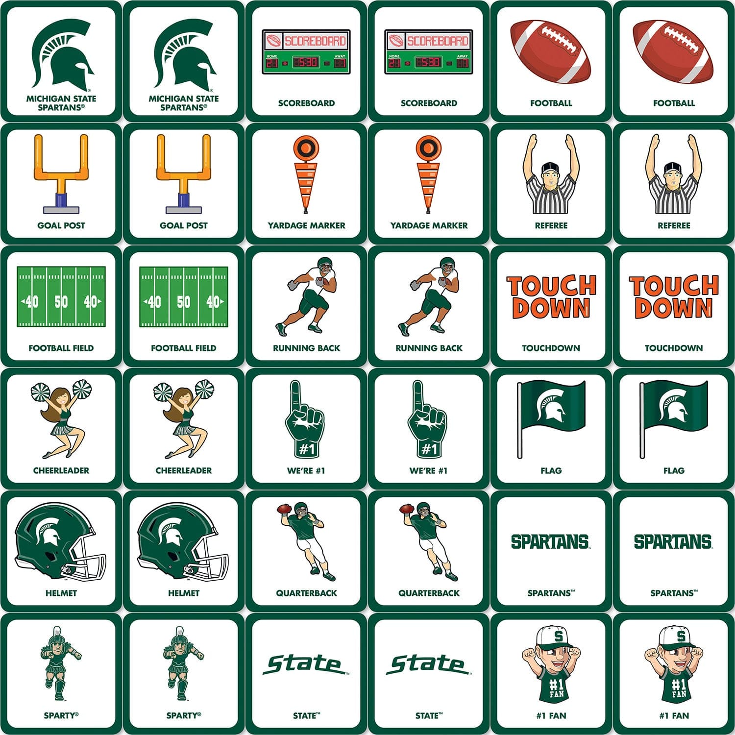 Michigan State Spartans NCAA Matching Game