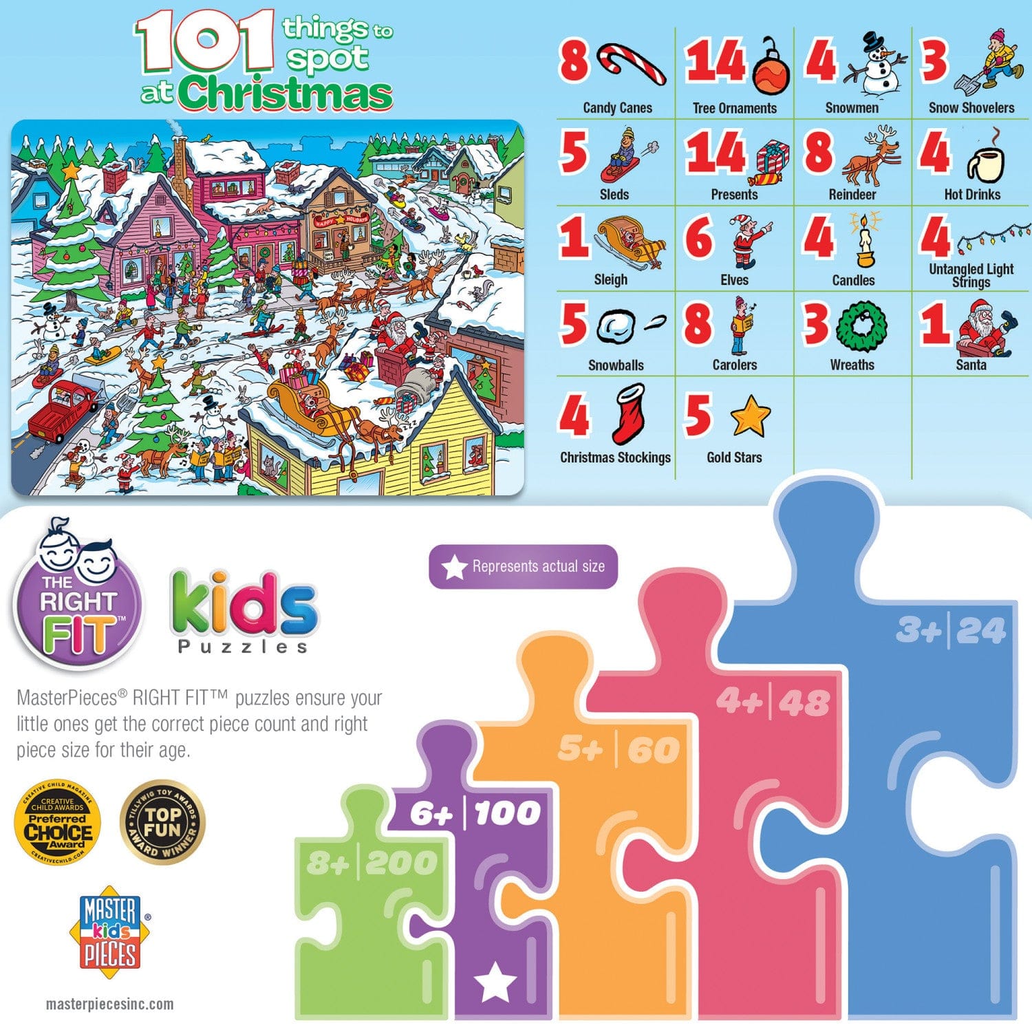 101 Things to Spot at Christmas - 101 Piece Holiday Jigsaw Puzzle For Kids and Adults