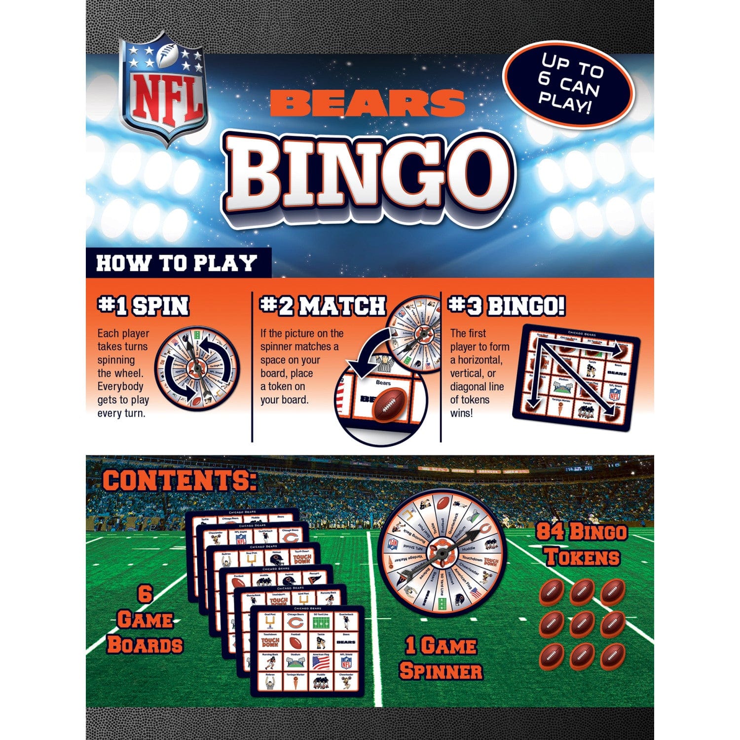 Chicago Bears NFL Bingo Game