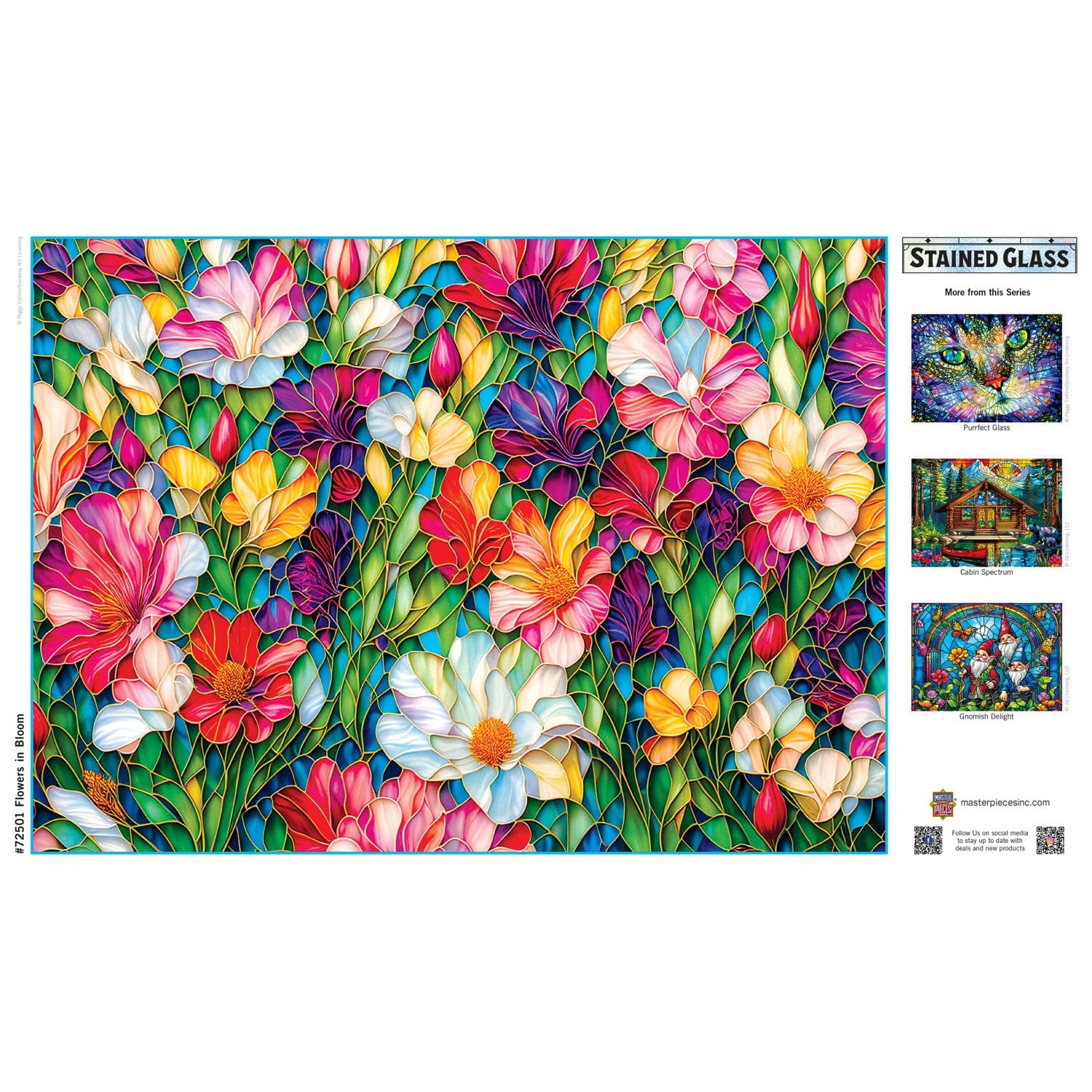 Stained Glass - Flowers in Bloom 1000 Piece Jigsaw Puzzle