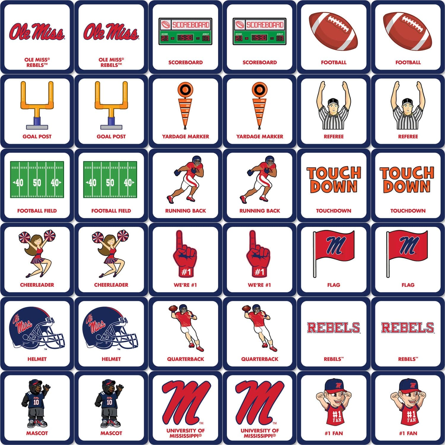 Ole Miss Rebels NCAA Matching Game