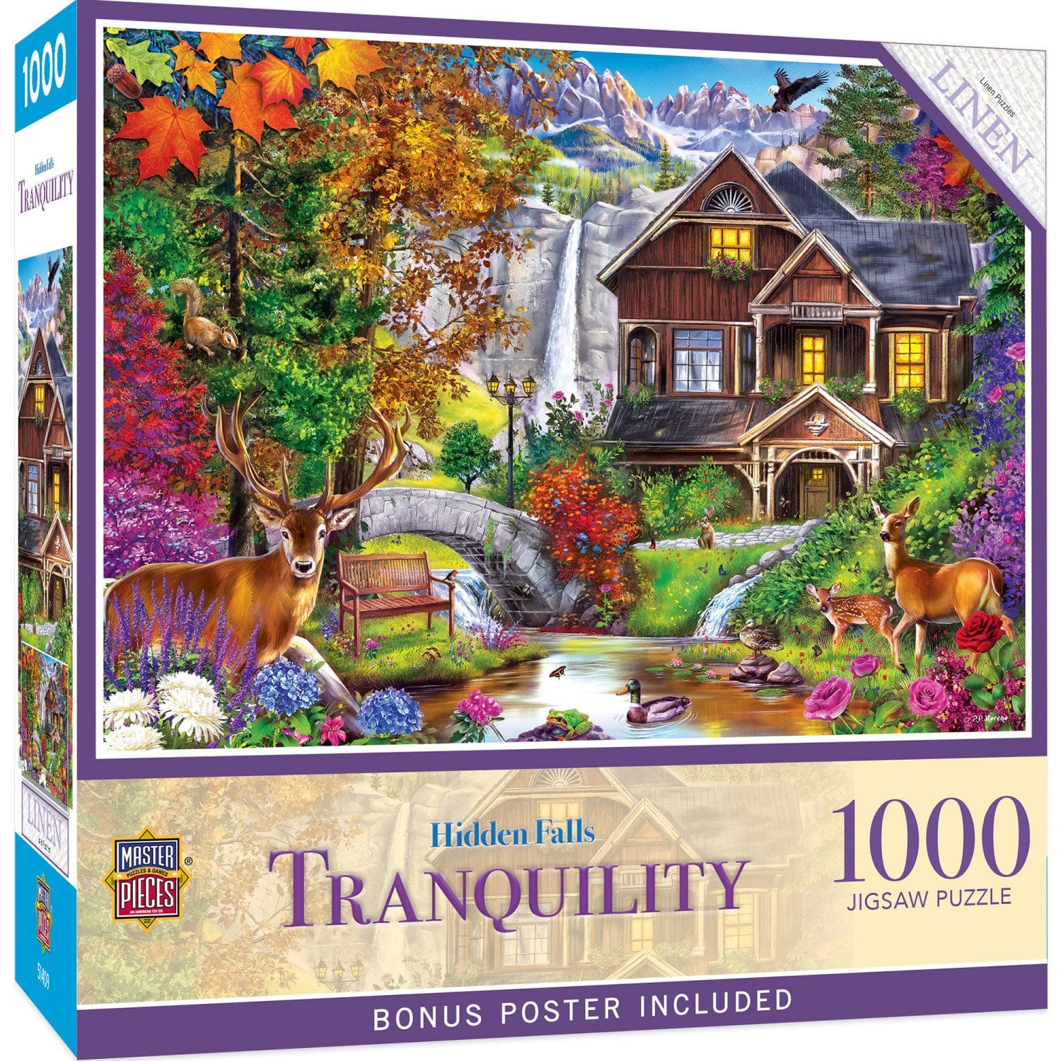 Tranquility - Hidden Falls Cottage 1000 Piece Jigsaw Puzzle