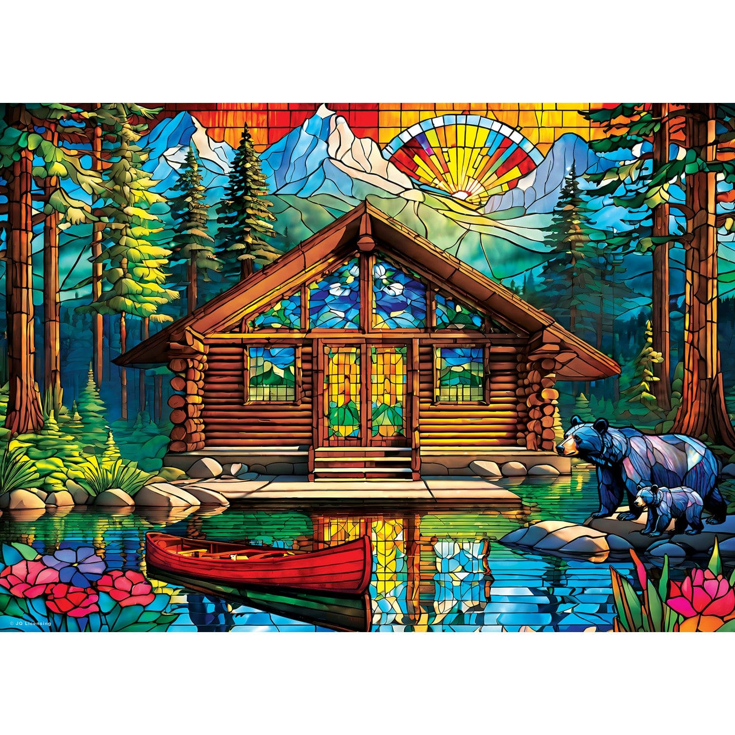 Stained Glass - Cabin Spectrum 1000 Piece Puzzle