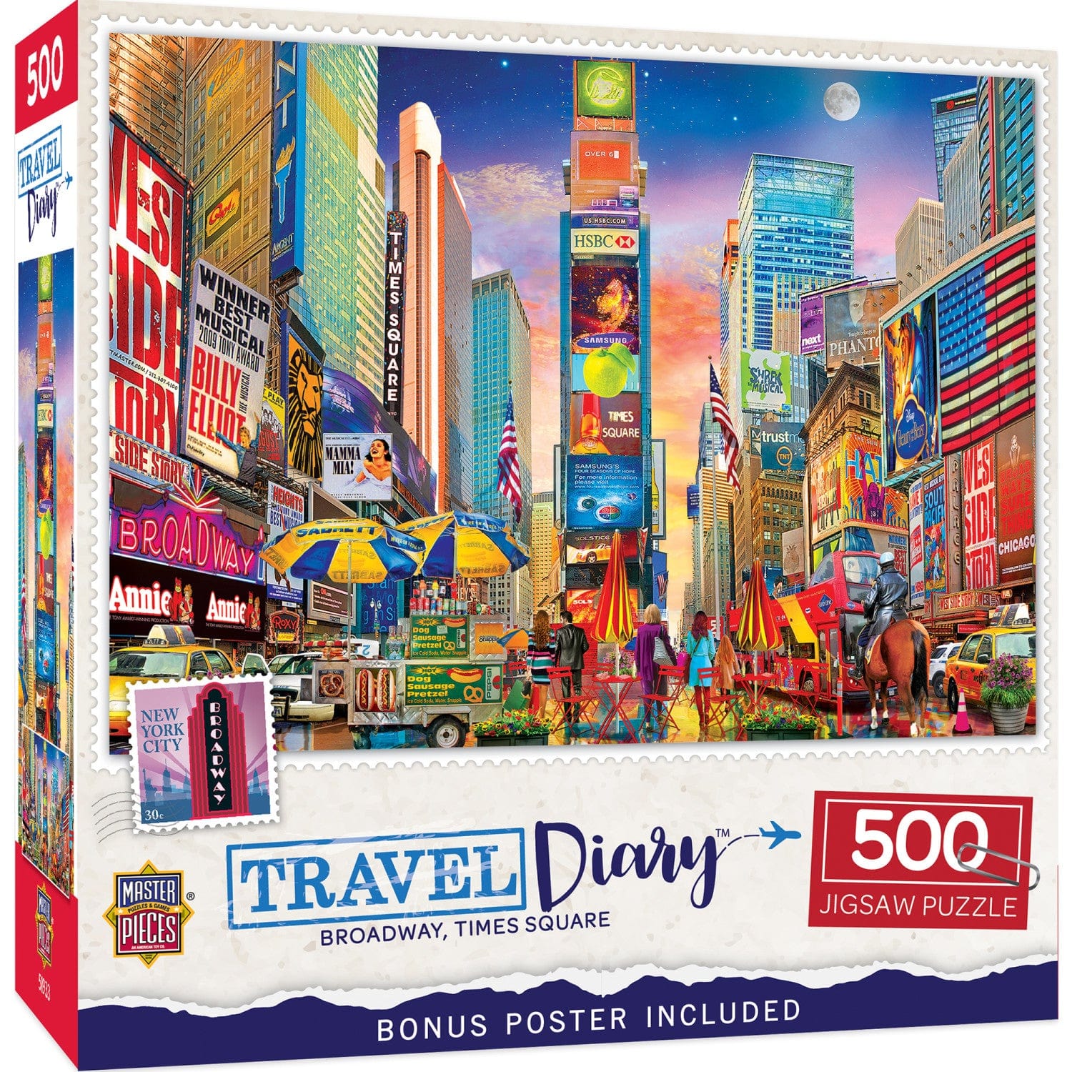 Travel Diary - Broadway, Times Square 500 Piece Jigsaw Puzzle